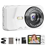 Digitalkamera 4K 64MP, Autofokus Kompaktkamera mit 18X Digitalzoom, 2.8” Display, LED-Blitz, Webcam-Funktion, Selfie-Modus, 32GB SD-Karte, Tragbare Fotokamera für Reisen, Vlogging & Anfänger