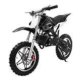 49cc 10inch Dirt Bike Dirtbike 2-Takt CrossBike Kinder-Motorrad Kinder Dirt Cross Pocket Enduro DirtBike Motocross Motorrad Motorbike für Kinder (Schwarz)