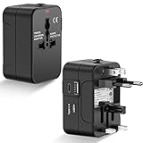YEAPOW Reiseadapter Weltreise Universal Reisestecker,Travel Adapter USB-C für 240+ Länder, All-in-One Reisestecker Weltweit UK England/USA/EU Deutschland/AUS Stecker mit USB Steckdose Travel Adapter