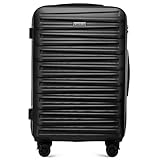 WITTCHEN Skyspeed Line Reisegepäck Mittelgroßer Koffer Hartschalenkoffer ABS Rollkoffer Trolley Mittlerer Koffer Reisekoffer Kombinationsschloss Teleskopgriff 4 Rollen Schwarz