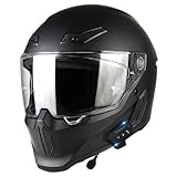 Integralhelm Motorradhelm Full Face Mit Visier ECE 22.06 Zertifiziert Rollerhelm Für Damen Und Herren A,L/(57~58cm)