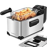 Aigostar Ushas 30HEZ - Semi-professionelle Fritteuse, Edelstahl, 2200 Watt, 3 Liter. BPA-frei