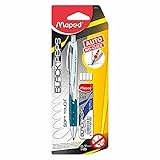 Maped - Druckbleistift BLACK'PEPS 0,7 mm HB +12 Ersatzminen +4 Ersatzradierer - grün, blau, pink - zufällige Farbauswahl, 559911, 1 Stück (1er Pack)