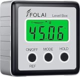 FOLAI Digitaler LCD Winkelmesser Neigungsmesser Inklinometer Wasserdicht Bevel Box Winkelmessgerät Magnetfuß Wasserwaage (Batterie enthalten)1