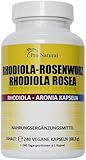 Pro Natural Rhodiola-Rosenwurz Kapseln 200 mg Rhodiola Rosea Extrakt Aroniabeeren Extrakt Vitamin B1 + B6 240 Kapseln