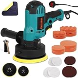 Gziztx 700W Auto Poliermaschine, 22pcs Auto Polierer Puffer Wachsmaschine, 3700 RPM, Variable Geschwindigkeitsregelung, Elektrischer Rotationspolierer, Autopolierer-Set mit 125 und 150 mm Polierpads
