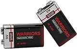 Warriors 2X 4X 8X 9V blockbatterie Batterie 9 Volt blockbatterie blockbatterien 9v alkalisch, Ultra High Power, Ultra Long Life, für Rauchmelder, Brandmelder, Alarmsensoren 6lr61 6F22 PP3 MN1604 (2X)