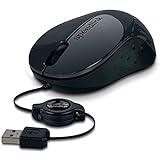Speedlink BEENIE Mobile Mouse silent - kompakte Maus kabelgebunden USB, einstellbare Kabellänge mit Kabeleinzug, leiser Klick, schwarz