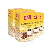 Melitta Harmonie Entkoffeiniert Filter-Kaffee 6 x 500g, gemahlen, Pulver für Filterkaffeemaschinen, koffeinfrei, milde Röstung, geröstet in Deutschland, im Tray