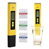 PH Messgerät, PH Wert Wasser Digitaler Tester 0-14 PH Messbereich, PH Wasser Tester Aquarium mit Kalibrierpulver, Hohe Genauigkeit PH Tester für Aquarium, Trinkwasser, Pool, Hydroponik, Labor