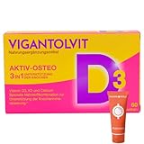VIGANTOLVIT Vitamin D3, K2 und Calcium 60 Tabletten I Aktiv-Osteo 3in1 zur Unterstützung der Knochenmineralisierung, Muskeln & Zellfunktion I für Frauen ab 50 I Spar-Set plus Pharma Perle (1x)