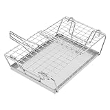 Luxshiny Tragbarer Toastständer Grill Camping Brottoaster Lagerfeuerständer Zusammenklappbarer Toaster Hot Dog Röster Zubehör Backnetz Herd Toaster Backgestelle Edelstahl Silber