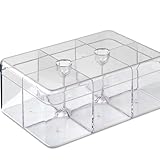 Mepal - Teebox Stora rechteckig - Teebehälter mit 6 verschiedenen Fächern - Aufbewahrungsbox zum Aufbewahren & Servieren von Teebeuteln - Küchenorganizer & Spülmaschinenfest - Transparent