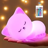 Nachtlicht Kinder Nachtlicht Baby, Kawaii Deko, 16 Farben, Stilllicht Dimmbar, USB Wiederaufladbar Babyzimmer