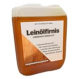 Leinölfirnis 2,5 L | Dreifach gekochtes Holzöl | Lebensmittelecht zertifiziert | für Innen & Außen | Schutz für alle Holzarten