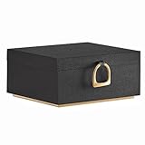 SONGMICS Schmuckkästchen 2 Ebenen, Schmuckkasten mit Griff, flexibles Schmucktablett, Schmuckbox, Schmuckaufbewahrung, schwebender Effekt, 20,5 x 24 x 11 cm, Geschenkidee, schwarz JBC165B01