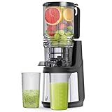 Kauen Entsafter, 350W Slow Cold Press Entsafter mit 140 MM extra großer Fütterungsrutsche, Entsafter Maschinen für ganzes Obst und Gemüse, einfach mit Pinsel zu reinigen