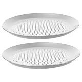JECOMPRIS 2Stücke Metall Pizzapfanne Perforiert Rund Langlebige Pizza Backform für Ofen und Grill Einfache für Zuhause und Gastronomie