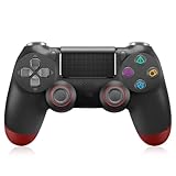 SWCTIM Wireless Controller für PS4,Game Controller Kompatibel mit PS4/Slim/Pro,Gamepad Joystick mit 3.5mm Kopfhörerbuchse,Doppelter Vibration,6-Achsen Gyro Sensor,Schwarz