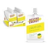 DEXTRO ENERGY LIQUID GEL LEMON + CAFFEINE - 18x60ml (18er Pack) - Energy Gel aus schnell verfügbaren Kohlenhydraten, Traubenzucker Gel, Koffein Booster, Energy Riegel Alternative, für Ausdauersport