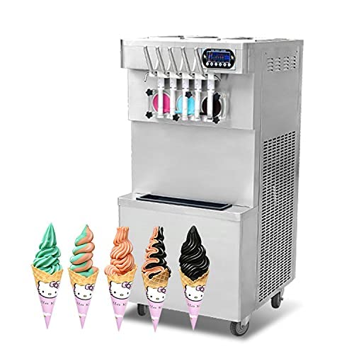 Kolice CE ETL-Zertifikat Kommerzielle 3+2 Mixed Flavors Softeismaschine, 5 Geschmacksrichtungen Joghurt Softeismaschine, Obere Tanks gekühlt & Transparentes Spenderset