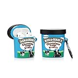 Derhom Silikon Niedliche Lustige Abdeckung Kompatibel mit Apple Airpods 1&2 [Getränkedose Serie] (Benjerry Ice Cream)