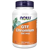 Now Foods GTF Chromium (Chrom) 200mcg, 250 vegane Tabletten, Laborgeprüft, Sojafrei, Glutenfrei, Vegetarisch, Ohne Gentechnik