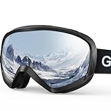GlaRid Snowboard Skibrille für Herren Damen Jugend Anti Beschlag über der Brille Winter Schneebrille mit sphärischer abnehmbarer Scheibe (Schwarz)