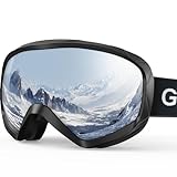 GlaRid Snowboard Skibrille für Herren Damen Jugend Anti Beschlag über der Brille Winter Schneebrille mit sphärischer abnehmbarer Scheibe (Schwarz)