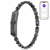 LIGE 2025 Smart Armband Damen Edelstahl Ohne Display, 3ATM Wasserdicht Schwarz Elegant Schlank Schmuck Armkette mit Herzfrequenz/Schlafmonitor/SpO2 Schrittzähler Armbänder Kalorie für iOS Android