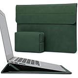 HYZUO 13 Zoll Laptop Hülle mit Standfunktion für 2025-2018 MacBook Air 13 M4 M3 M2 M1, 2025-2016 MacBook Pro 13 M2 M1, 13 iPad Pro/Air M4 M2 2024, Surface Pro 11-8, mit Kleine Tasche,Mitternacht Grün