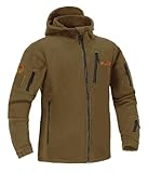 Full mundur Spec Ops Herren-Fleecejacke, warm, für Winter, Sport, Wandern, Outdoor, Kapuze, Kampf, Militärjacke, Mantel