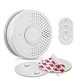 SHD by OneConcept Rauchmelder mit Magnethalterung, 4X Mini-Rauchmelder, Feuermelder mit Batterie, Rauchmelder für Küche, Büro, Wohnwagen, 4er-Set Brandmelder mit Testfunktion & Stummschaltung