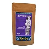der KoffeinKakao mit 30% Kolanuss und 4% Guarana als Koffeinquellen, harmonisch schokoladig durch den Criollo-Edelkakao, mit einem Hauch von Tonka gewürzt und dezent gesüßt.