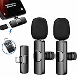 Kabelloses Lavalier Mikrofon, Professionelles Wireless Mikrofon für iPhone/iOS/Androide, Plug and Play für Videoaufnahmen, Vlog, YouTube & TikTok, Bluetooth Ansteckmikrofon mit Geräuschunterdrückung