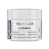 RevitaLAB Hyaluron Anti-Aging Tages- und Nachtcreme, angereichert mit Vitamin A (Retinol), Vitamin E, Süßholzwurzelextrakt, Hyaluronsäure und UV-Filter, für Alter zwischen 60 und 75, 50 ml