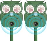 Katzenschreck für den Außenbereich, Ultraschall, 2 Stück, wasserdicht IP65, einstellbare Frequenz zur Abwehr von streunenden Katzen, Tauben, Hirschen und anderen Tieren