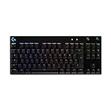 Logitech G PRO TKL mechanische Gaming-Tastatur, GX Blue Clicky Switches, LIGHTSYNC RGB, Design ohne Nummernblock für Esport Gaming, Abnehmbares Mikro-USB-Kabel, Deutsches QWERTZ-Layout - Schwarz