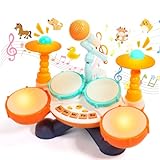 Schlagzeug Kinder Baby Spielzeug- Trommel Kinder Musikinstrumente für Kinder ab 1 Jahr Babyspielzeug Kindertrommel Kinderschlagzeug Spielzeug Weihnachten Geschenke ab 1 2 Jahr 12 Monate
