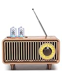 COLSUR Retro Bluetooth Lautsprecher, Outdoor Tragbarer Vintage Lautsprecher mit FM Radio, Wiederaufladbarer Kabelloser Lautsprecher mit klassischem Retro-Stil, unterstützt TF-Karte/AUX/USB, MP3-Player