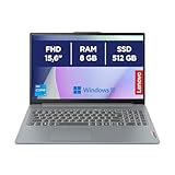 Lenovo IdeaPad Slim 3 Notebook 15,6 Zoll (39,6 cm) FHD (1920 x 1080), Intel Core i5 – 13420H, 8 GB RAM, 512 GB SSD, Windows 11 Home, WiFi 6 – Arctic Grey, exklusiv von Amazon