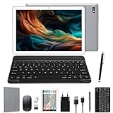 2024 Neueste Android Tablet | 5G+2.4G WLAN Tablet Pc | Octa-Core 128GB ROM(TF 1TB) | 10,1' Touch Display | 3D-Sound | 7000 mAh | 13+8MP | GPS | GMS Certified Tablets mit Tastatur, Stift, Hülle, Silber
