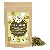 Kürbiskerne roh (500g), Kürbiskerne geschält, 100% naturrein aus kontrolliert Anbau, Kürbiskerne ungeröstet und ungesalzen, ohne Zusätze und vegan, glutenfrei und laktosefrei