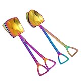 TOPBATHY 4 Stück Löffel aus Edelstahl Honiglöffel Schaufel Dessertlöffel Schaufel Löffel Trinklöffel Kaffeelöffel spoon set kochlöffelset Rührlöffel Edelstahllöffel 410er Edelstahl Colorful