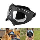 Namsan Hundebrille UV Wasserdicht Winddicht Einstellbar Hunde Sonnenbrille Mode Hunde Schutzbrille für Mittel Große Hunde-Schwarz