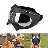 NAMSAN Hundebrille UV Wasserdicht Winddicht Einstellbar Hunde Sonnenbrille Mode Hunde Schutzbrille für Mittel Große Hunde-Schwarz