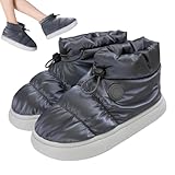Beheizte Stiefel, wiederaufladbare beheizte Schuhe | Atmungsaktive Hausschuhe mit elektrischer Hitze, schnell aufheizende Schuhe für Herren, elektrische Fußwärmer, einfarbig
