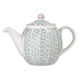 Bloomingville Maya Teekanne 1,2 l – Skandinavisches Design aus Steingut, grün glasiert, spülmaschinen- & mikrowellengeeignet, stilvoll & funktional für den Teegenuss