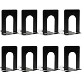Gucass 4 Parr Buchstützen, Metall Bücherhalter für Regal Bookends, Buchstopper für Kinder Ordnerhalter DVD Unsichtbares Bücherregal, Book Holder Buchbeschwerer für Schule Zuhause Büro, Schwarz(C-Stil)