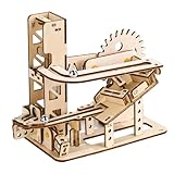 Graplan 3D Puzzle Holz Murmelbahn Trackball Modell Bausatz, Holzpuzzle Mechanische Kugelbahn, Holzbausatz Kinder, Holzbauset zum Geschenk für Kinder und Erwachsene